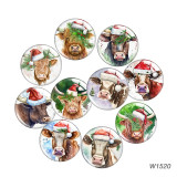 20MM 10pcs/lot Christmas Cartoon  glass snap button charms
