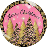 20MM 10Pcs/lot Christmas Print glass snap button charms