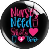 20MM 10pcs/lot nurse Cartoon  glass snap button charms