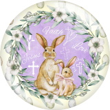 20MM 10Pcs/lot Rabbit Easter Print glass snap button charms