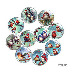 20MM 10pcs/lot Christmas Cartoon  glass snap button charms