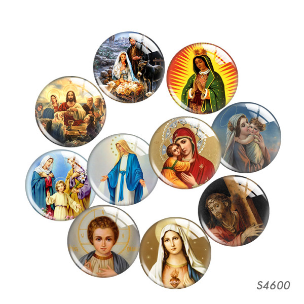 20MM 10pcs/lot Jesus glass snap button charms