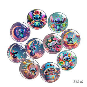 20MM 10pcs/lot Stitch glass snap button charms