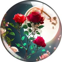 20MM 10pcs/lot flower Print glass snap button charms