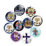 20MM 10Pcs/lot  cross glass snap button charms