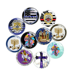 20MM 10Pcs/lot  cross glass snap button charms