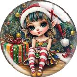 20MM 10pcs/lot Christmas Cartoon  glass snap button charms