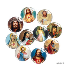 20MM 10pcs/lot Jesus glass snap button charms
