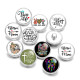 20MM 10Pcs/lot love faith Print glass snaps buttons  DIY jewelry