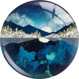 20MM 10Pcs/lot views star moon glass snap button charms