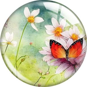 20MM 10pcs/lot butterfly glass snap button charms