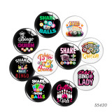 20MM 10pcs/lot bingo shake those ball Print glass snap button charms