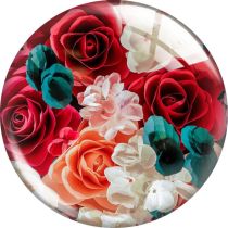 20MM 10pcs/lot Colorful patterns glass snap button charms