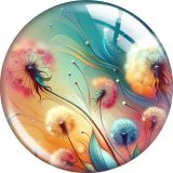 20MM 10pcs/lot Dandelion Cartoon  glass snap button charms