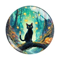 20MM 10pcs/lot cat Print glass snap button charms