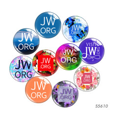 20MM 10pcs/lot JW.ORG glass snap button charms