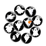 20MM 10Pcs/lot  Halloween Ghost  Print glass snap button charms