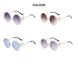Fashionable round frame sunscreen sunglasses