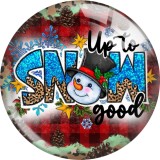 20MM 10Pcs/lot Christmas Print glass snaps buttons  DIY jewelry