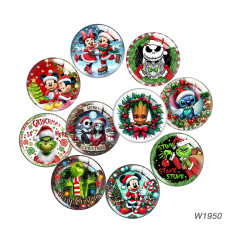 20MM 10pcs/lot Christmas Cartoon  glass snap button charms