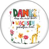 20MM 10pcs/lot Danke wachsen glass snap button charms
