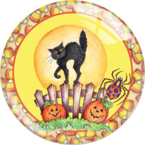 20MM 10Pcs/lot Halloween Print glass snap button charms