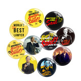 20MM 10Pcs/lot Classic Movie Better Call Saul Print glass snaps buttons  DIY jewelry