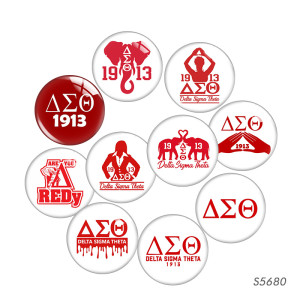 20MM 10pcs/lot college sororities and fraternities symbols glass snap button charms