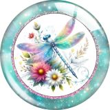 20MM 10pcs/lot dragonfly glass snap button charms