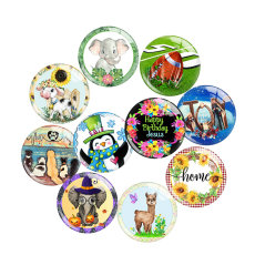20MM 10Pcs/lot animal Print glass snap button charms
