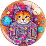 20MM 10Pcs/lot Football Space Cat Print glass snap button charms