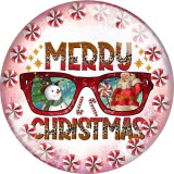 20MM 10Pcs/lot Christmas Print glass snaps buttons  DIY jewelry