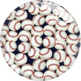 20MM 10Pcs/lot Baseball Starry Sky Print glass snaps buttons  DIY jewelry