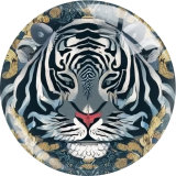 20MM 10pcs/lot tiger Print glass snap button charms