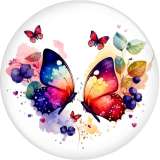 20MM 10pcs/lot color  Butterfly Print glass snap button charms