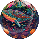 20MM 10Pcs/lot marine organism Print glass snap button charms