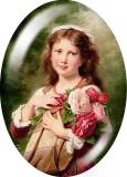 20MM 10pcs/lot Retro oil painting lady glass snap button charms