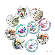 20MM 10pcs/lot dragonfly glass snap button charms