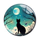 20MM 10pcs/lot cat Print glass snap button charms