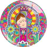 20MM 10Pcs/lot Cartoon girl  Russian dolls  Print glass snap button charms