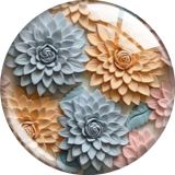 20MM 10pcs/lot flower Cartoon  glass snap button charms
