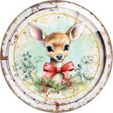 20MM 10Pcs/lot Christmas  Deer Thanksgiving pumpkin Print glass snap button charms