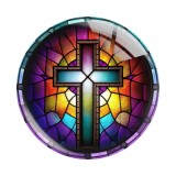 20MM 10pcs/lot Faith Cross Easter Print glass snap button charms