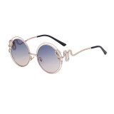 Fashionable round frame sunscreen sunglasses