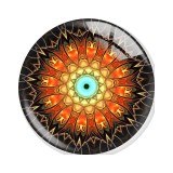20MM 10pcs/lot Mandala Retro colored patterns Print glass snap button charms
