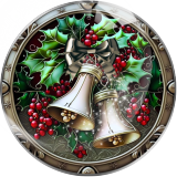 20MM 10Pcs/lot Christmas Print glass snap button charms