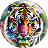 20MM 10pcs/lot tiger Print glass snap button charms