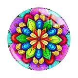20MM 10pcs/lot Colorful patterns Print glass snap button charms