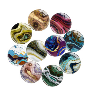 20MM 10Pcs/lot Stone texture glass snap button charms