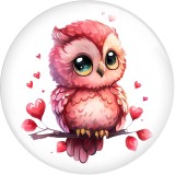 20MM 10pcs/lot Flower color owl  Print glass snap button charms